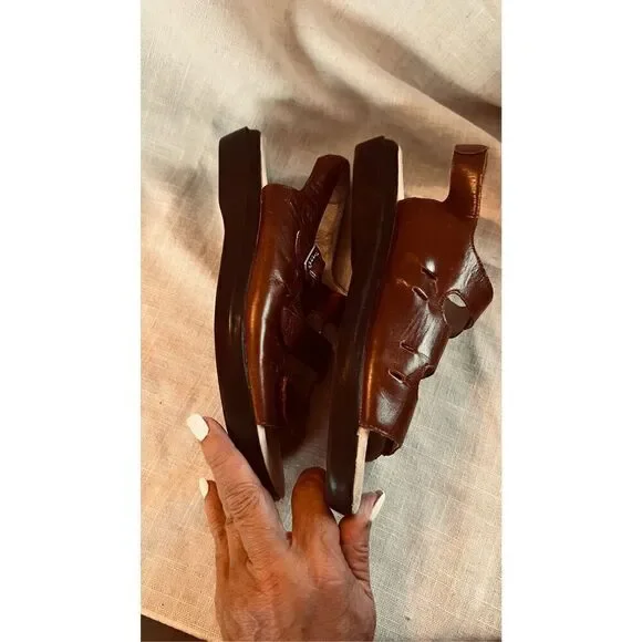 Propet Brown Leather Breeze Strappy Sandals SZ 8.5 W0001 - Picture 7 of 10